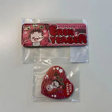 진격의 거인 엘렌 mochocho 몬스터 가죽 배지 하트형 캔뱃지