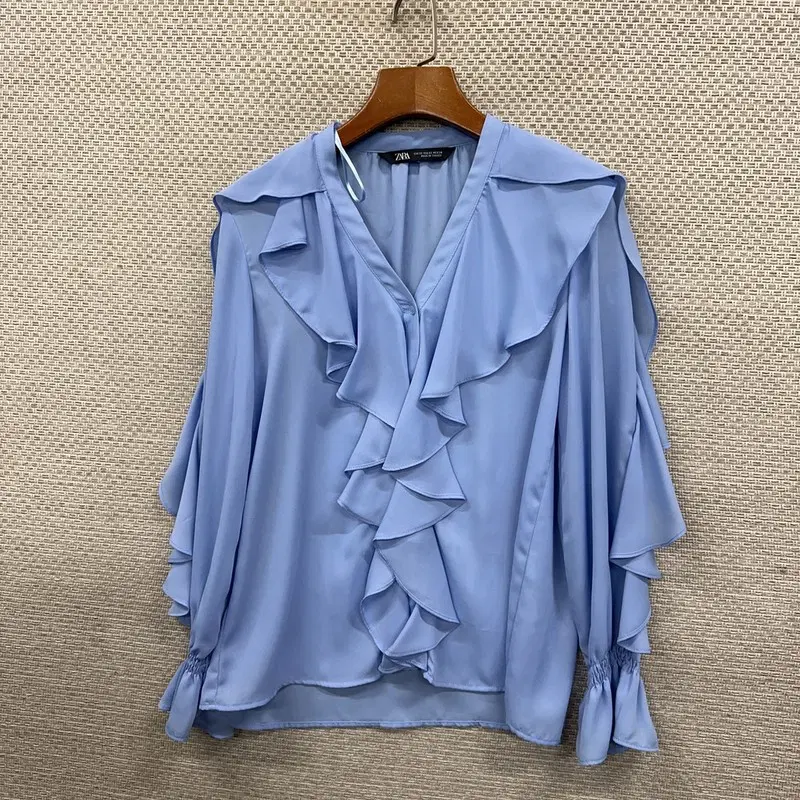 자라 ZARA 프릴 블라우스 XS D08280