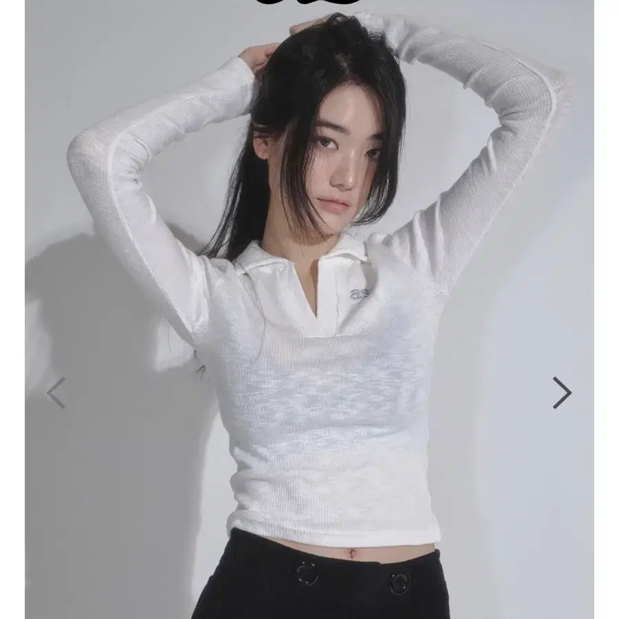 애즈온 IVY COLLAR LONG SLEEVE WHITE