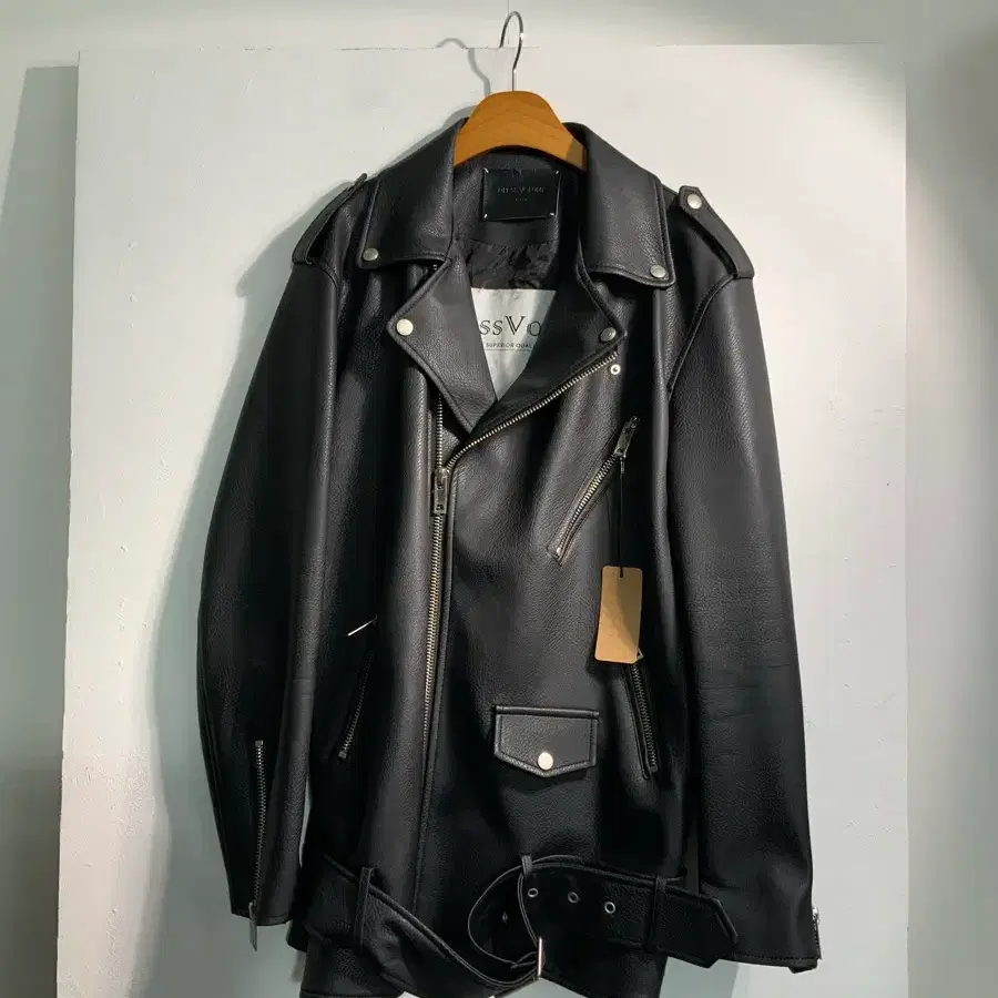 Dress volume 레자 오버핏 빅사이즈 라이더 자켓 C638