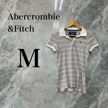Abercrombie&Fitch M 그레이 보더 반팔 피케 셔츠