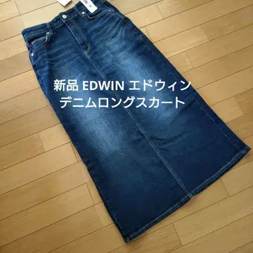 새상품 EDWIN 에드윈 데님 롱 스커트 M 사이즈 청바지