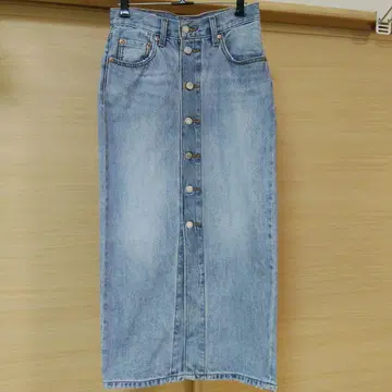 리바이스 버튼 프론트 데님 스커트