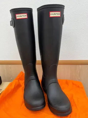 HUNTER 레인부츠 롱 블랙 장화