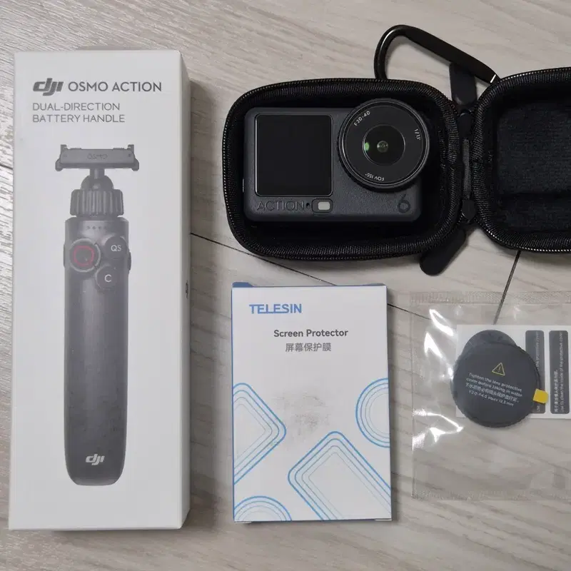 DJI 오즈모 액션6 + 양방향 배터리 핸들 + 글라스 렌즈