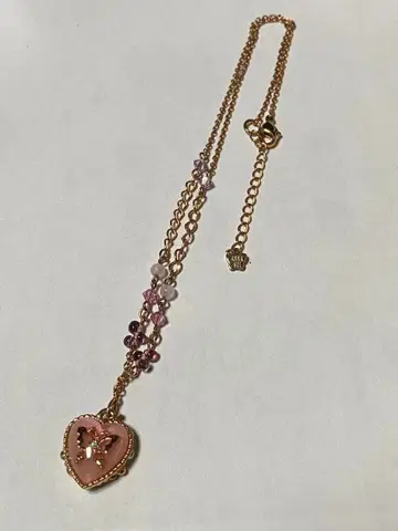 ANNA SUI 목걸이 하트 버터플라이 핑크