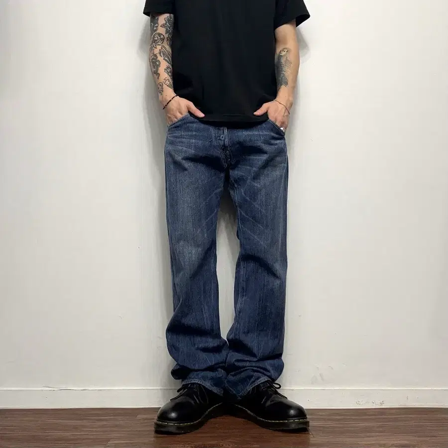 Canton Overalls 1220 빈티지 신치백 셀비지 데님