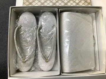 조리 가방 세트 실버 봉황 무늬 일본 정통의상 소품