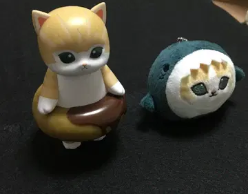 모프 샌드 고양이 소프트 비닐 도넛냥 상어냥 봉제 인형 2개