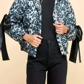 호피 리본 퍼프 자켓 수입