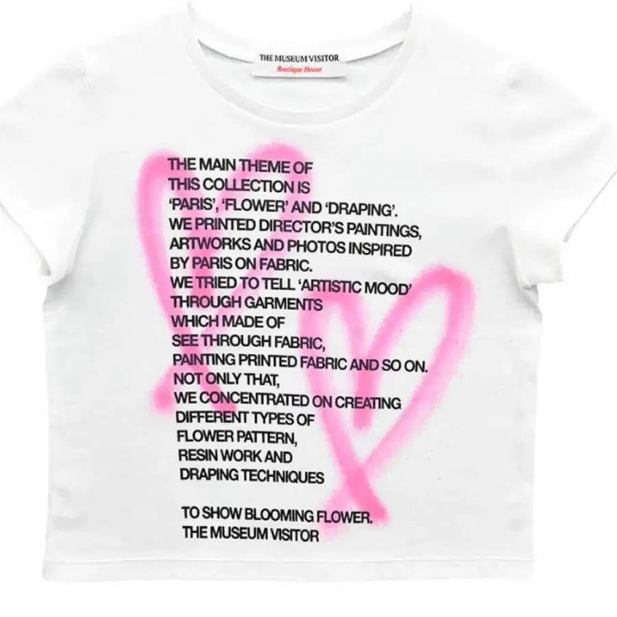 더뮤지엄비지터 여성 크롭티셔츠 free CROP HEART SPRAYED T-SHIRTS (WHITE) (83,000원)
