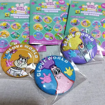 미개봉 새상품 스펀지밥 PLAZA 한정판 자수 캔뱃지