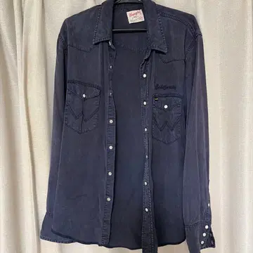 Wrangler 랭글러 데님 셔츠 네이비 텐셀 100%