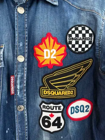 DSQUARED2 와펜 데님 셔츠 긴팔