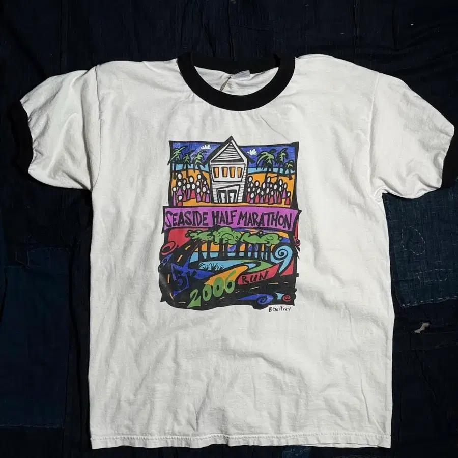 00s Gildan Ultra Cotton 씨사이드 하프마라톤 링거티 L