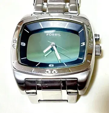 FOSSIL 파슬 남성용 손목시계 스퀘어 아날로그 스테인리스 벨트