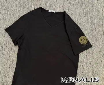 USUALIS 남성용 티셔츠 블랙 니코짱 XXXL ( L 사이즈 상당 )
