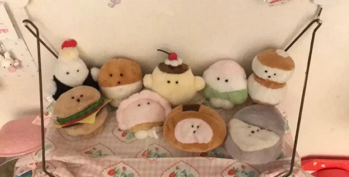 레어! (9개세트)일본 고전풍 푸딩 모찌 사과 복실복슬 인형 키티