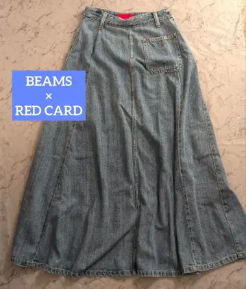 BEAMS x RED CARD 데님 플레어 스커트