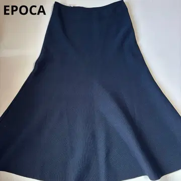 EPOCA 에포카 니트 플레어 스커트 38 네이비 M5S08-725-28