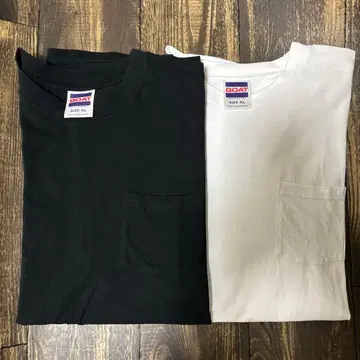 GOAT 고트 SHORT SLEEVE TEE 화이트 블랙 2장 세트