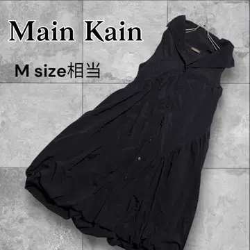 Main Kain 마인카인 원피스 무릎 기장 롱 블랙 슬리브리스 개더