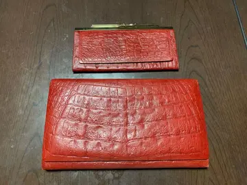 WILD CROCO EMBOSSMENT 장지갑 가마구치 세트