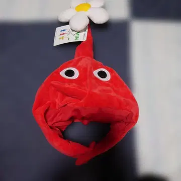 미사용 새상품 택 포함 PIKMIN 빨간 피크민 코스프레 모자 빨간색