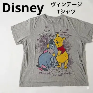 Disney 곰돌이 푸 이요르 빈티지 T셔츠 그레이 구제 의류