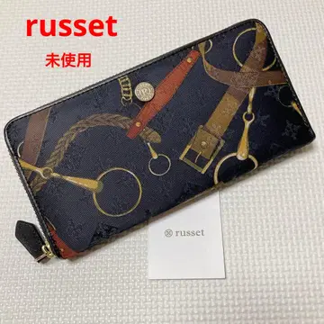미사용 레어 russet 러셋 라운드 지퍼 장지갑 말구 블랙