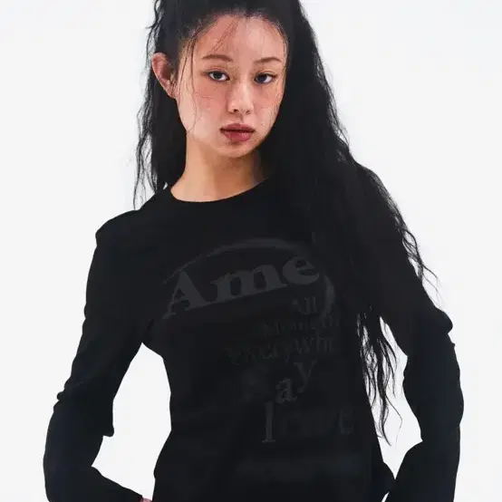 아메스 월드와이드 BIG TYPO LONGSLEEVE TEE BLACK