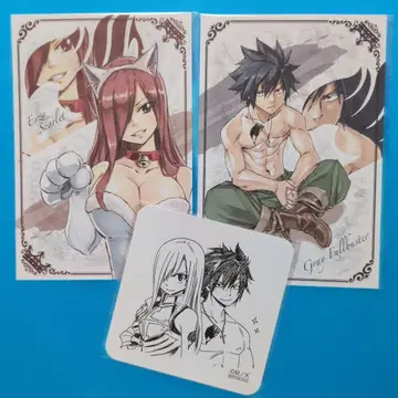 페어리 테일 FAIRYTAIL 그레이 엘자 엽서 코스터