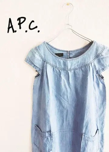 D220402 A.P.C. 데님 원피스 블루