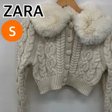 ZARA 상의 가디건 케이블 니트 화이트 S [ CT2523 ]