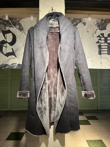 무스탕 코트 그레이 페이크 무스탕