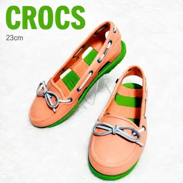 CROCS 비치 라인 보트 슈즈 샌들 핑크 23cm