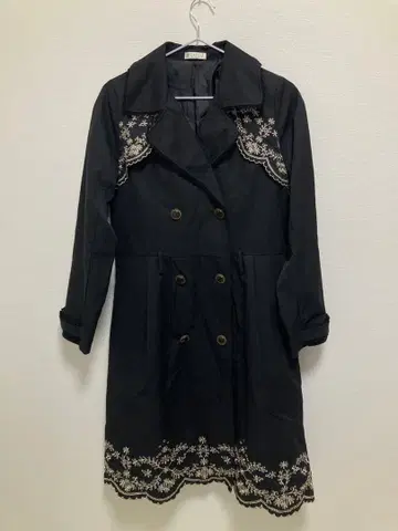 axesfemme 트렌치 롱 코트 A라인 플레어 자수 공주 걸리시