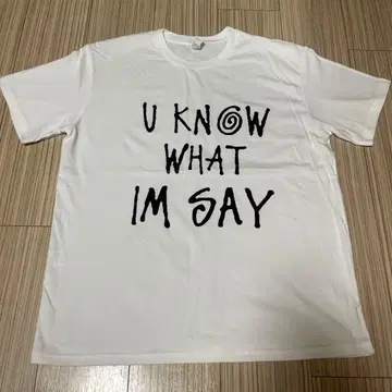 U KNOW WHAT IM SAY 프린트 티셔츠 화이트