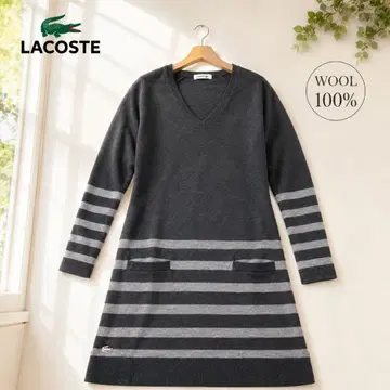 새상품급 LACOSTE 라코스테 울 100% V넥 니트 원피스