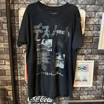 [ L ] DEATH NOTE 데스노트 T셔츠 블랙 애니메이션 L