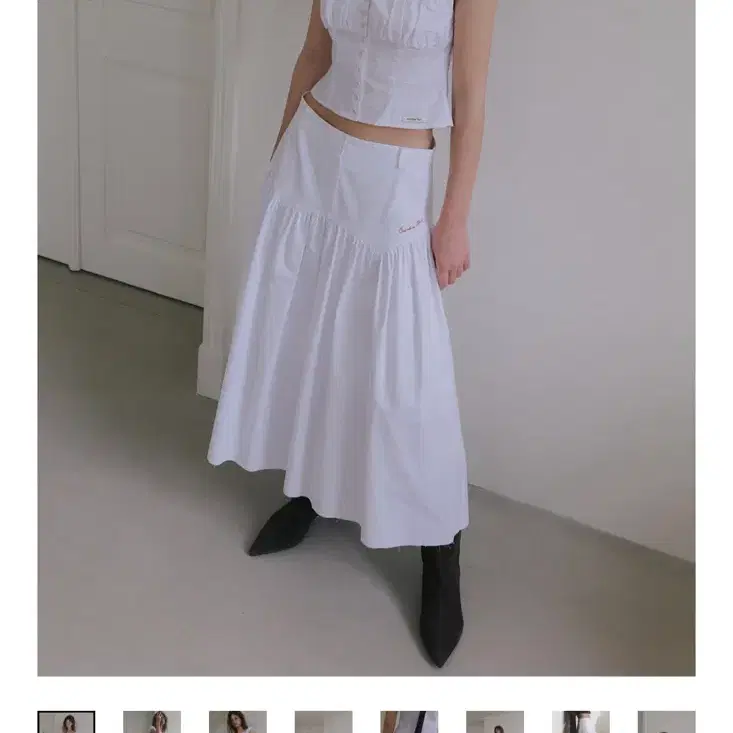 오버듀플레어 GRUNGE LONG SKIRT 롱스커트 화이트