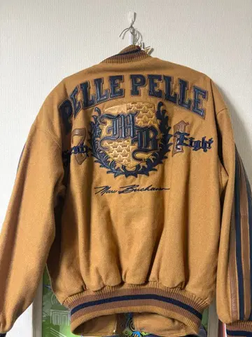 90s 빈티지 pellepelle 페레페레 가죽 바시티 자켓