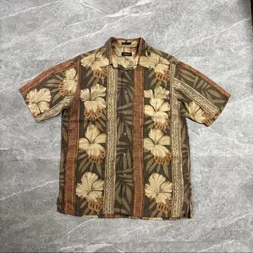 vanheusen 린넨 셔츠 올 패턴 하와이안 90s 00s 밴휴슨