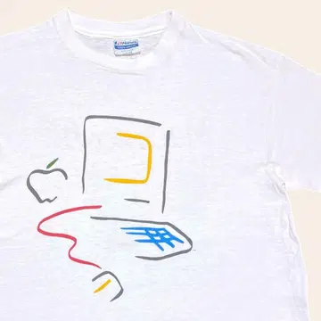 90s Hanes Apple 컴퓨터 프린트 티셔츠 USA