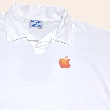 90s 애플 로고 피케 셔츠 화이트