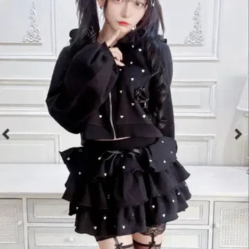 MA*RS Princess Melody 하트 스터드 숏 후드티