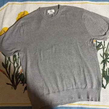 ZARA MAN EDITION SS'25 캐시미어 반팔 니트 그레이 XL