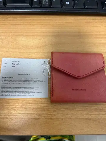 Hender scheme 플랩 월렛 레드 미사용 새상품 이단 접이식 지갑