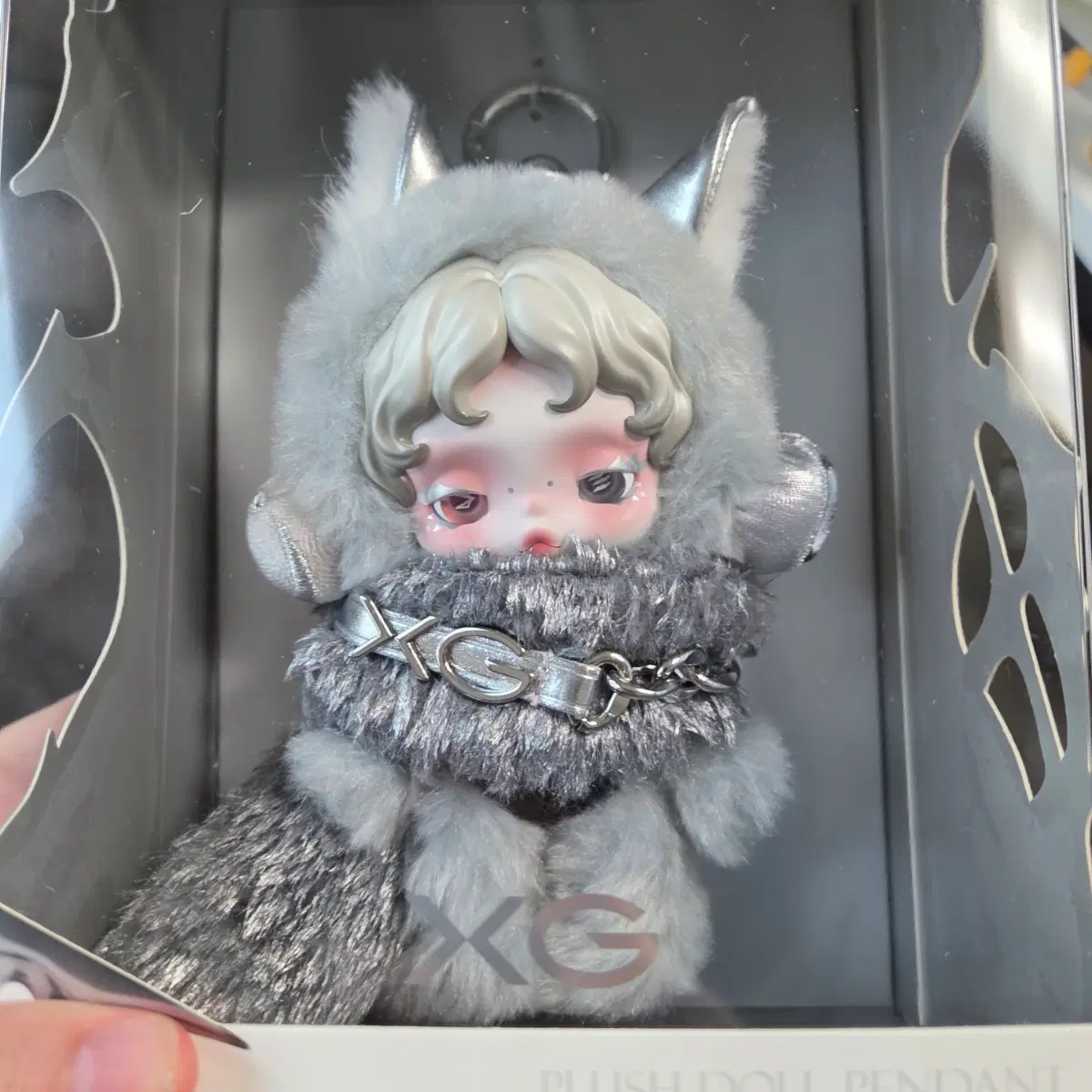 XG 스컬판다 플러시 인형 키링
