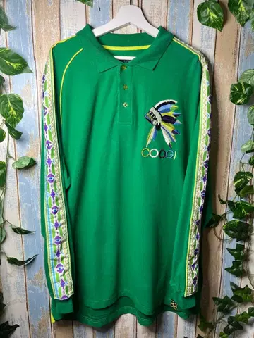COOGI 쿠지 긴팔 피케 셔츠 자수 로고